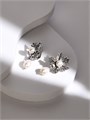 Серьги из серебра с жемчугом 22-1348
